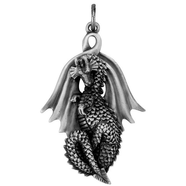 Summit Double Dragon Pendant Collectible Medallion Necklace Pewter Jewelry 2/"L